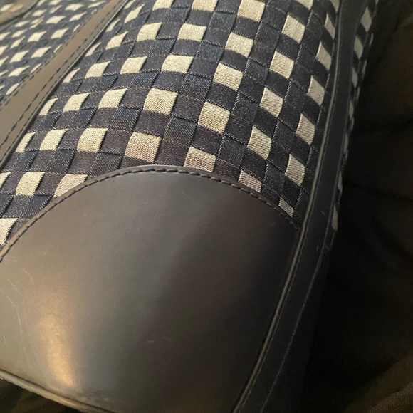 Frye large denim / leather tote NAVY new without tags - Picture 5 of 16